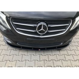 Накладка сплиттер на передний бампер Вар2 на Mercedes V-Class W447